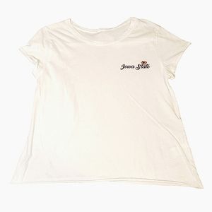 U-TRAU | Women's white Iowa State lapel short-sleeve t-shirt. Size medium. NWT.
